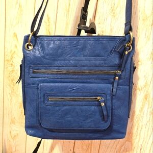 GAL LEATHER BLUE CROSSBODY